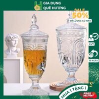 Bình Đựng Nước Có Vòi Kèm Chân Bình Đựng Nước Ngâm Trái Cây Bình Đựng Nước Vân Nổi Dung Tích 2L 3L 5L M98