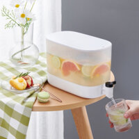 Bình Đựng Nước Có Vòi Rót Để Tủ Lạnh - Bình Nước 4 Lít Chịu Nhiệt Tốt, Đựng Nước Ép, Nước Lạnh Thích Hợp Cho Mùa Hè Nóng Nực - Trắng