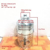 BÌNH ĐỰNG NƯỚC ĐÁ - BÌNH GIỮ NHIỆT DUNG TÍCH 20L INOX CAO CẤP SUS 304- BĐ20L3-