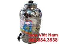 Bình Đựng Nước Đá Inox Có Vòi Gạt 10 Lít 2 Lớp Cách Nhiệt BD-10