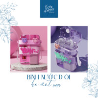 Bình đựng nước đôi bình nước học sinh dễ thương 760ml