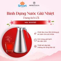 Bình Đựng Nước Giữ Nhiệt Moriitalia 1.5 Lít - Inox 304, Kiểu Dáng Hiện Đại, Tiện Lợi Cho Cả Ngày Dài