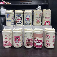 Bình đựng nước học sinh giữ nhiệt INOX 304 dung tích 500ml, Có quai xách, Ống hút, Nắp bật chống rỉ nước