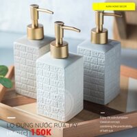Bình đựng nước rửa tay, lọ đựng dầu gội, sữa tắm hình chữ nhật đáy vuông phong cách chai Latte 330ml