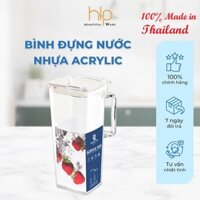 Bình Đựng Nước Thái Lan Nhựa ACRYLIC JCJ DoubleLock Cao Cấp, Ca Nhựa Đựng Nước Trong Suốt