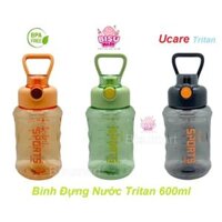 Bình đựng nước thể thao nhựa Tritan cao cấp chính hãng Ucare 600ml nhựa nguyên sinh kháng khuẩn