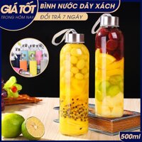 Bình đựng nước thủy tinh 500ml có dây xách