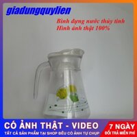 Bình đựng nước thủy tinh có tay cầm 1600ml [ Hình Thật ]  ,ca đựng nước thủy tinh gia đình