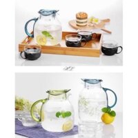 Bình đựng nước thuỷ tinh LiLac 2L- Bình thủy tinh Chịu nhiệt mẫu Hoa Văn cao cấp (HL)