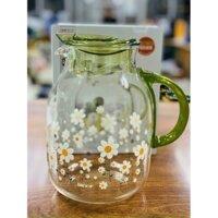 Bình đựng nước thuỷ tinh LiLac 2L- Bình thủy tinh Chịu nhiệt mẫu Hoa Văn cao cấp (HL)