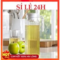 Bình Đựng Nước Thủy Tinh Miệng Rót 1000ml Sọc Đẹp