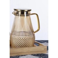 Bình đựng nước uống vân tăm màu vàng thủy tinh chịu nhiệt 1.5L