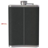 Bình đựng rượu cognac Pocket Hip Flask Inox 304 xịn dung tích 8oz trơn không logo bọc da PU đen kèm phễu rót đút túi quần phong cách hippo sành điệu cao cấp