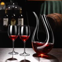 Bình đựng rượu hình chữ U MINLIA, Máy sục khí rượu Carafe thiết kế thiên nga trong suốt, Máy tách rượu vang thủy tinh 1.2L Bữa tối