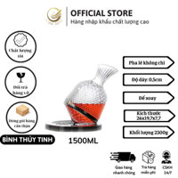 Bình đựng rượu thủy tinh cao cấp 1500ml, Decanter có đế xoay 360 độ GMR MINI SHOP