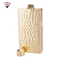 Bình đựng rượu Viski Belmont Hammered Brass Flask