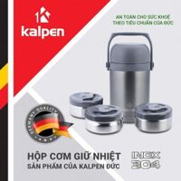 Bình đựng thức ăn giữ nhiệt 3 ngăn Inox 304 Kalpen KP-368 1800ml