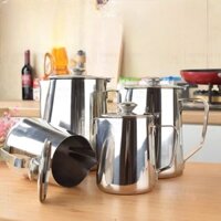 Bình đựng trà, sữa inox 304 cao cấp có nắp đậy tiện lợi, bình inox 304 dung tích 2lit đựng trà, sữa, cafe tiện lợi