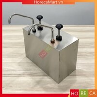 Bình đựng tương inox (1,2,3 hộc) - Bình bơm tương cà, tương ớt vòi nhấn tiện lợi