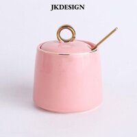 Bình Gia Vị JKDESIGN, Bát Đường Gốm 3,95 * 3,35 Inch, Dễ Dàng Vệ Sinh Trắng / Xanh Trái Cây / Xanh Lá / Hồng Hộp Đựng Muối Nhà Bếp