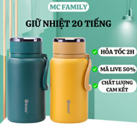 Bình giữ nhiệt 1 lít L32 inox 304 BÉO LÙN giữ nóng lạnh lên đến 12 tiếng có quai xác chắc chắn