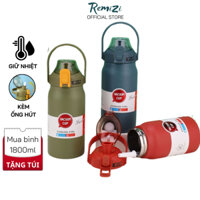 Bình giữ nhiệt 1000ml- 1800ml cao cấp tặng túi đựng Bình đựng nước giữ nhiệt lớn tiện lợi lõi inox 316 không gỉ