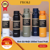 Bình Giữ Nhiệt 1000ml Travel Proki, Bình Nước Giữ Nhiệt Nóng Lạnh Có Khay Lọc Trà Chất Liệu Inox 304