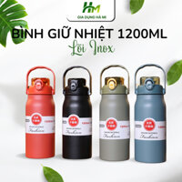 Bình Giữ Nhiệt 1200ml Bình Nước Giữ Nhiệt Inox Kèm Quai Xách Bình Đựng Nước GIữ Nhiệt 3-5 Tiếng
