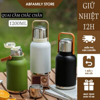 Bình giữ nhiệt 1200ML Chất liệu inox 316 cao cấp kèm nắp chống tràn có quai cầm chắc chắn 7073