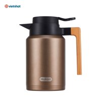 Bình giữ nhiệt 1,5L quai gỗ Hokori - Bình ủ trà, bình giữ nhiệt lạnh cao cấp Việt Nhật
