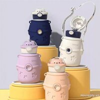 Bình giữ nhiệt 500ml Phi hành gia Gấu Bình nước cách nhiệt bằng thép không gỉ di động