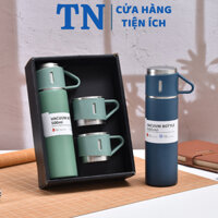 Bình giữ nhiệt 50ml tặng kèm 2 cốc cách nhiệt lõi inox cao cấp sang trọng QM.GD023