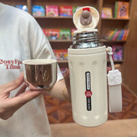 Bình Giữ Nhiệt 600ml-800ml Có Dây đeo Cốc Hút Chân Không Bằng Thép Không Gỉ