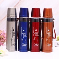 Bình giữ nhiệt 800ml- Bình giữ nhiệt giá rẻ- Bình giữ nhiệt kèm dây đeo nắp có thể làm cốc