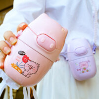 bình giữ nhiệt Bình Nước Giữ Nhiệt Bằng Thép Không Gỉ 304 Hình Chú Heo Dễ Thương