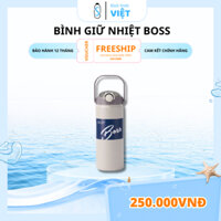 Bình giữ nhiệt Boss cao cấp 1200ml, inox 316, có quai xách và ống hút I Bình nước Việt