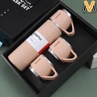 Bình giữ nhiệt cà phê Bình nước cách nhiệt chân không bằng thép không gỉ, Bình cách nhiệt 500ml / 16.9oz có cốc đựng đồ uống nóng lạnh Cốc du lịch