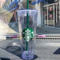 Bình Giữ Nhiệt Cao Cấp Starbucks Nước Ly Nhựa Có Ống Hút Có Thể Tái Sử Dụng Trong Suốt 470Ml/710Ml