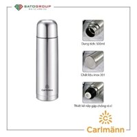 Bình giữ nhiệt Carlmann 500ml inox chính hãng: Giữ nhiệt lâu, bền bỉ