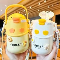 Bình giữ nhiệt cho trẻ em Bình giữ nhiệt cho trẻ em Bình giữ nhiệt cho con vịt vàng nhỏ 316 giữ nhiệt bằng thép không gỉ cấp thực phẩm Cốc giữ nhiệt bằng thép không gỉ dung tích lớn cầm tay cho học sinh Cốc giữ nhiệt bằng thép không gỉ 610ml