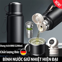 Bình Giữ Nhiệt C&M HOME Cốc Giữ Nhiệt INOX 316 Hiển Thị Nhiệt Độ Nắp Tay Cầm Tiện Lợi Chống Rò Rỉ Dung Tích 800ML/1200ML
