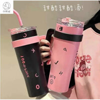 BÌNH GIỮ NHIỆT CỠ LỚN 1200ml BÌNH GIỮ NHIỆT ĐEN HỒNG MÀU BLACK PINK MẪU MỚI 2024 KÈM ỐNG HÚT