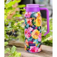 Bình giữ nhiệt có tay cầm Magrace Paris họa tiết hoa 1.6L nắp tím