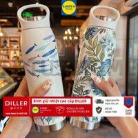 Bình giữ nhiệt cổ trang bình giữ nhiệt thời trang cao cấp DILLER 700ml bình nước văn phòng FULL BOX