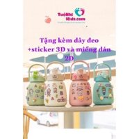 Bình giữ nhiệt cute có ống hút, Bình nước bình giữ nhiệt inox 304 không rỉ an toàn 1 Lít