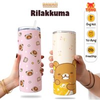 Bình giữ nhiệt cute hình Gấu Rilakkuma  - 600ml - Inox 304-Tặng túi xách- Kawaii Dreamland