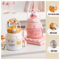 Bình giữ nhiệt cute, Tặng Charm xinh trang trí bên ngoài bình