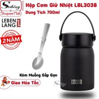 Bình Giữ Nhiệt Đựng Thức Ăn, Ủ Cháo Lebenlang LBL3038 - Hộp Giữ Nhiệt Đựng Thức Ăn SOTHING Xiangwu Kèm Muỗng Gấp Gọn