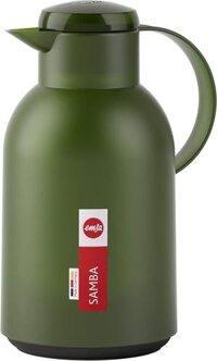 Bình giữ nhiệt Emsa SAMBA Isolierkanne 1,5 L Quick Press, Transluzent/Dunkelgrün – màu xanh rêu