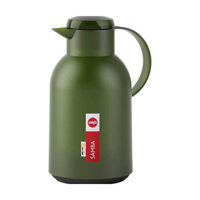 Bình giữ nhiệt Emsa SAMBA Isolierkanne 1,5 L Quick Press, Transluzent/Dunkelgrün – màu xanh rêu